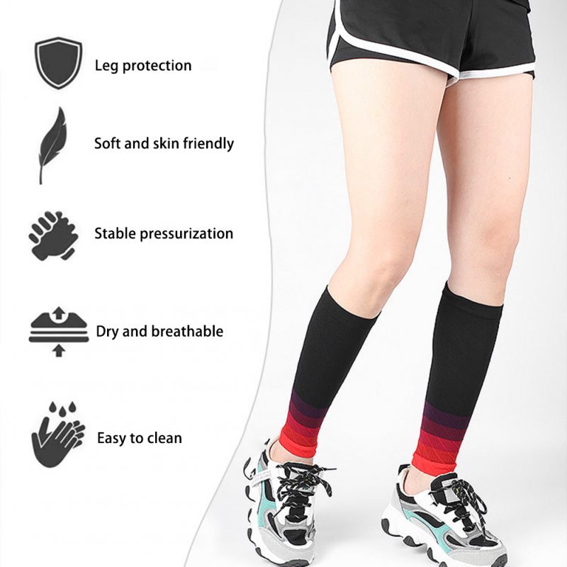 Calf Compression Sleeves Elastic Legs Pain Relief Sleeves Comfortable Footless Socks for Running Fitness Cycling Blue