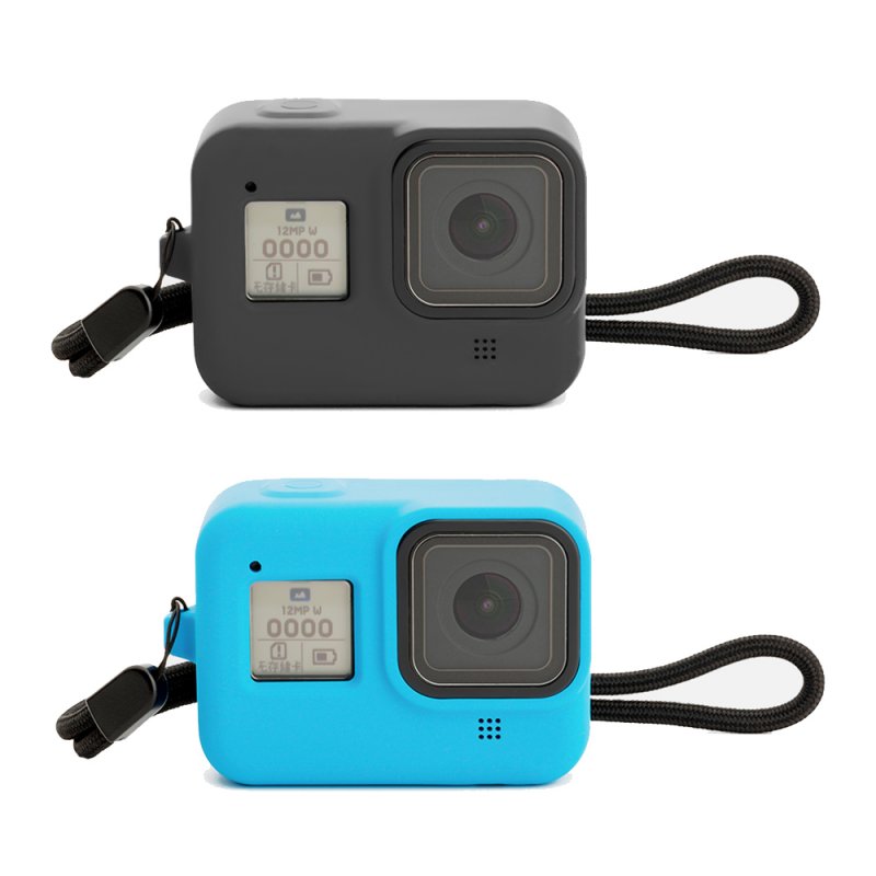 For Gopro Hero 8 Camero Silicone Case Safety Hand Strap Overall Protection Ultra-light Design Anti-fall Shock Absorption 