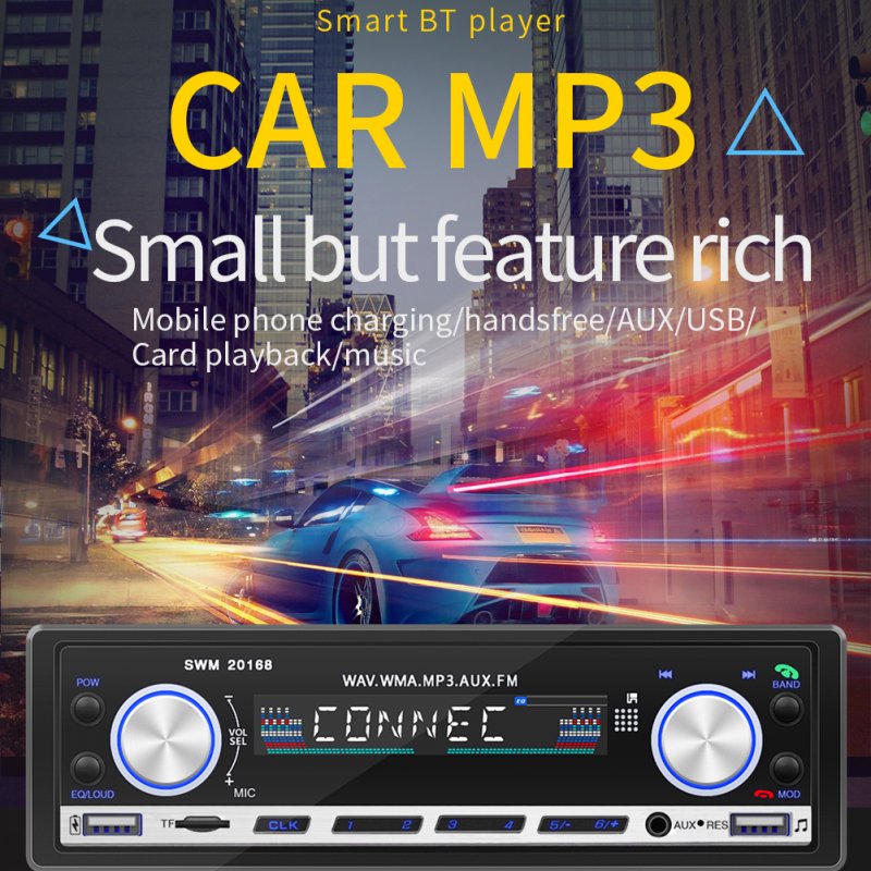 1 Din Car Radio MP3 Player Handsfree Dual Systems Mobile Phone Charging Support TF Card Car Stereo 12V Universal 