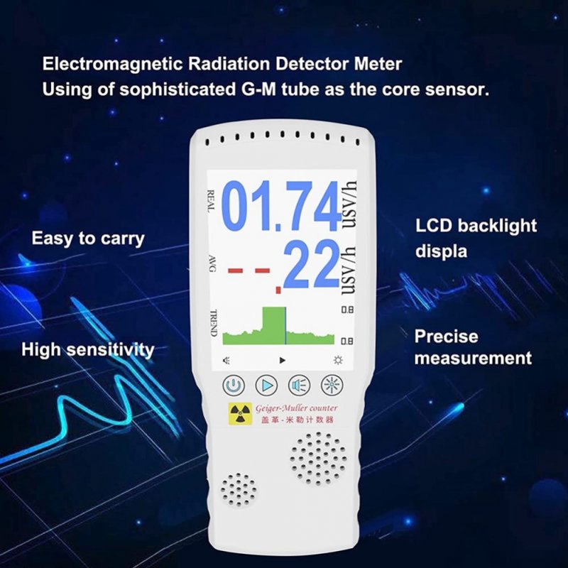Nuclear Radiation Tester Geiger Counter Core Radiation Detector With Led Display Portable High-precision Detector For Home Radiation 