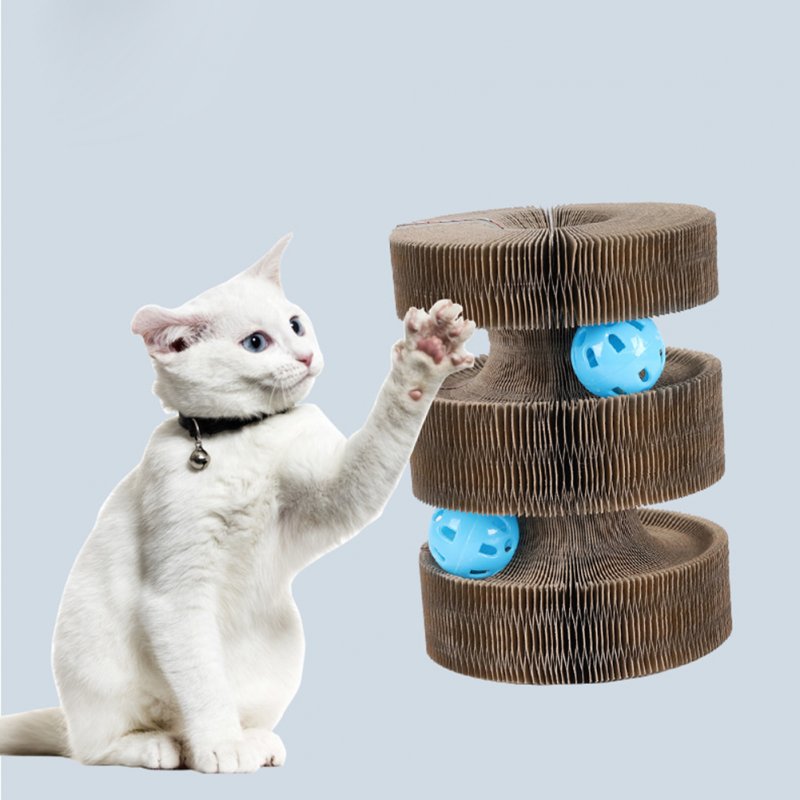 Pet Cat Scratching Board With Ball Grinding Claw Plate Playing Training Exercise Toys Pet Supplies Fish as shown