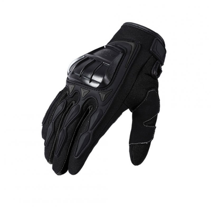 Motorcycle Full Finger Gloves Anti-fall Handguard Summer Breathable Riding Gloves black M