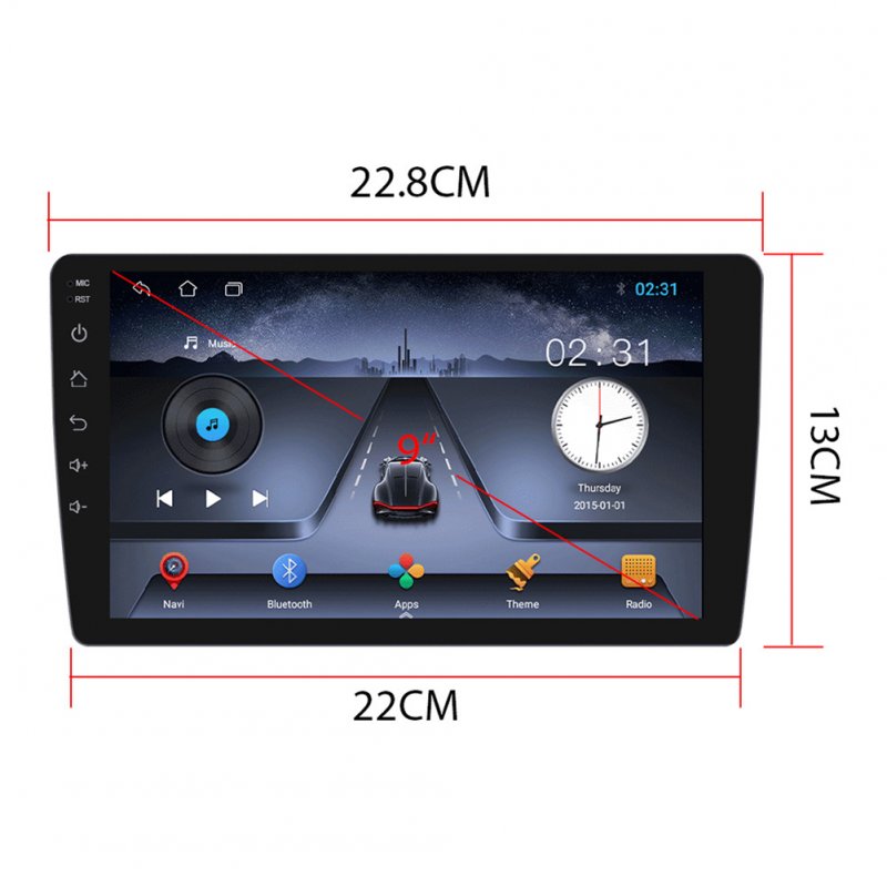 9 Inch Android 11 Car Player Bluetooth Hands-free HD Touch Screen Gps Radio Reversing Display with 4 Light