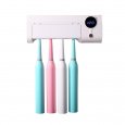 Induction Toothbrush Holder with UV Light Sterilizer Box Toothbrush Cleaner Toothpaste Dispenser white