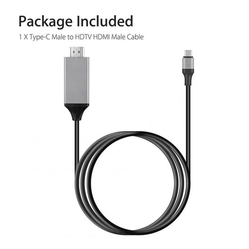 USB Type-C to HDMI HDTV Cable Adapter 4K 30HZ High Definition for PC Laptop Tablet Smartphone 