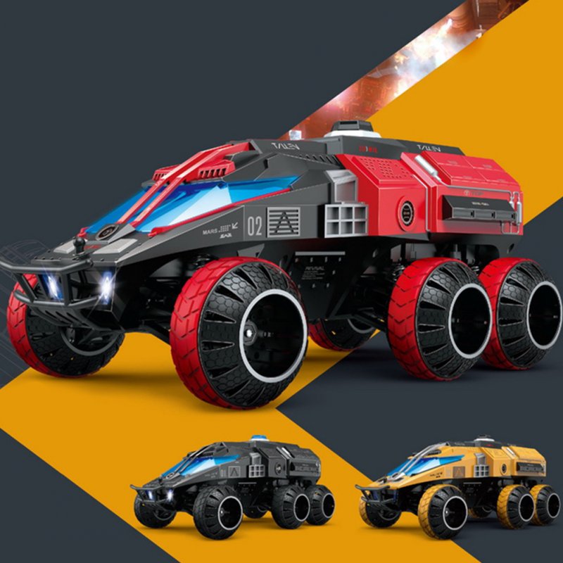G2065 1:12 Full Scale RC Tank Mars Detecting Car Six-wheeled Space Vehicle Remote Control Toys Grey