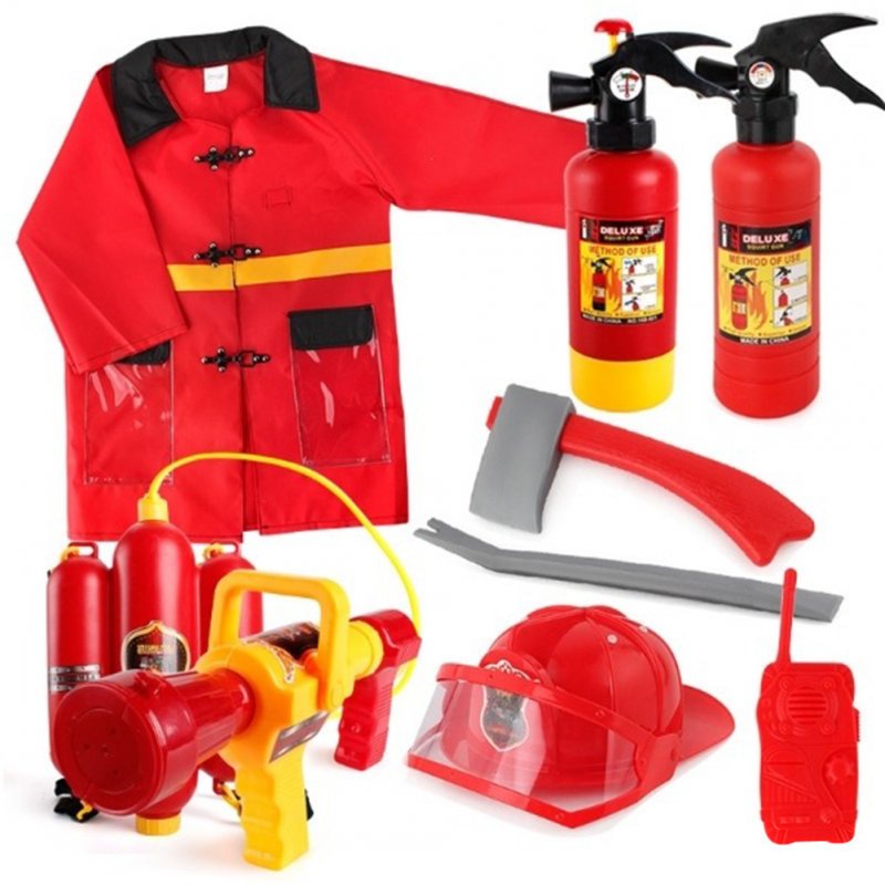 Children Summer Water Gun Fire Toys Cartoon Pull-out Fire Extinguisher Fire Backpack Water Gun Toys Gifts For Boys Girls 