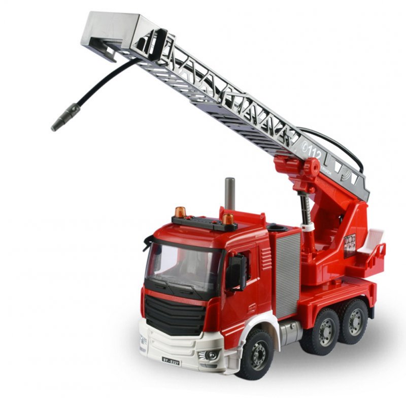 Children Simulation  Fire  Truck  Toy  Set Water-spraying Adjustable Angle Lift Ladder Sprinkler Car Model Boys Birthday Gifts 
