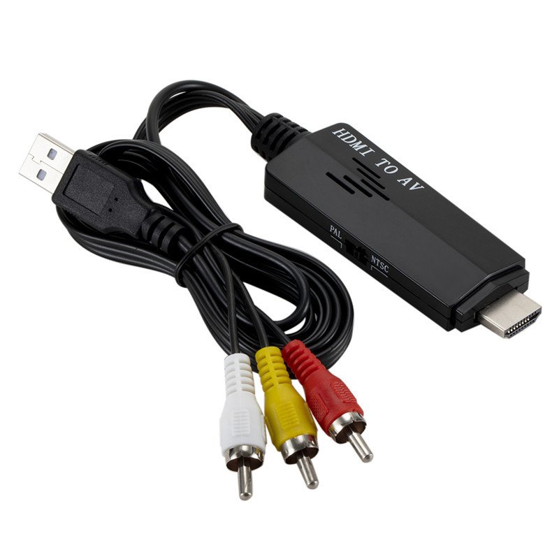 HDMI to RCA Cable 1080P HD Video to Audio Converter HDMI Male to RCA AV Component Converter for HDTV DVD TV  