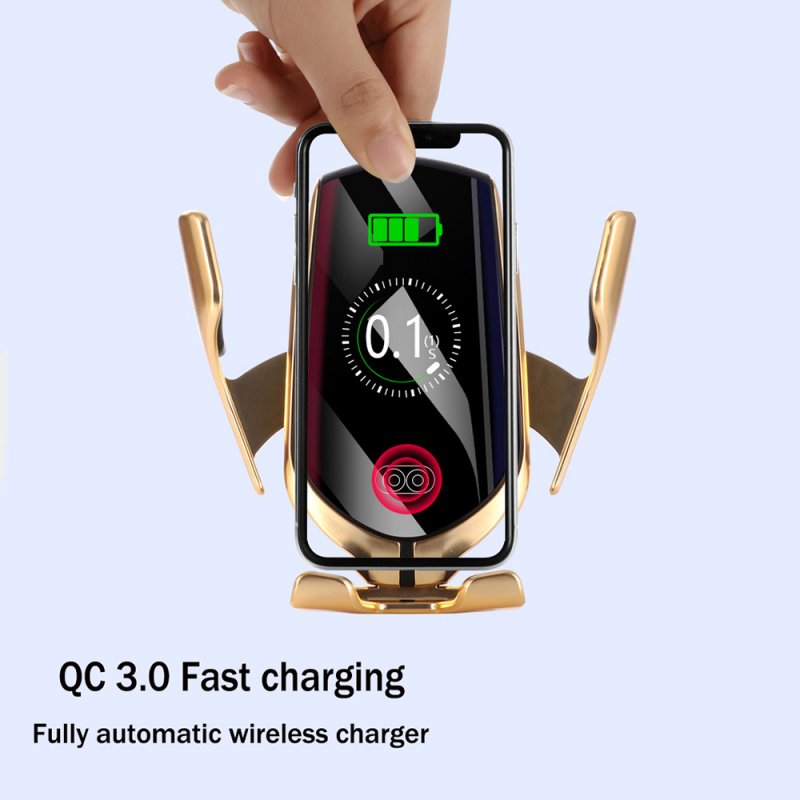 R1 Smart Induction Car Phone Holder Wireless Charging Car Holder Bluetooth Positioning Car Charger 
