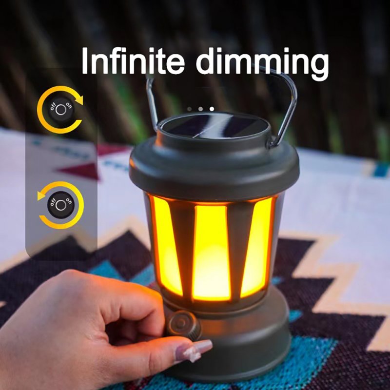 Portable Hanging Solar Camping Light Built-in 1200mA Large Capacity Battery Work Lamp For Camping/Hiking/Fishing/Hurricane/Emergency 