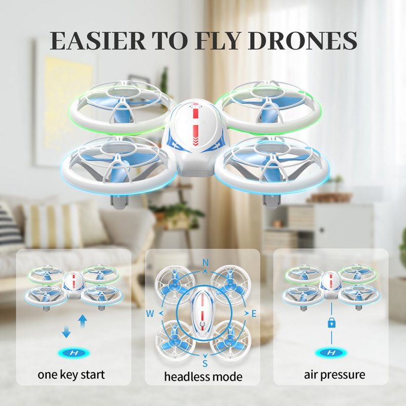 2.4G Remote Control Drone Air Pressure Fixed Height Headless Mode Stunt RC Quadcopter with Colorful Lights 