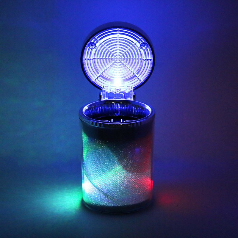 Car Ashtray With Led Light Colorful Portable Detachable Ashtray Container Air Outlet Cigarette Holder Storage Cup Car Supplies 