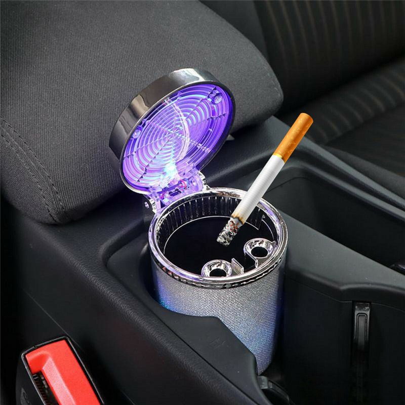 Car Ashtray With Led Light Colorful Portable Detachable Ashtray Container Air Outlet Cigarette Holder Storage Cup Car Supplies 