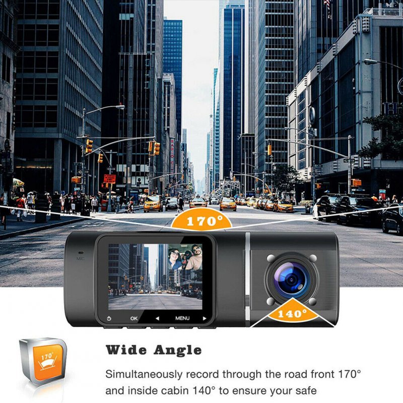 Car  Driving  Recorder 1080p Front Car Dvr Video Recorder Infrared Night Vision Hdr Technology Gravity Sensing Dual Dash Camera 