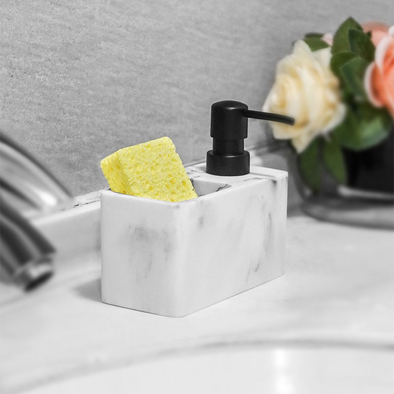 2-in-1 Kitchen Soap Dispenser Hand Sanitizer Bottle Organizer with Sponge Holder Kitchen Bathroom Accessories 