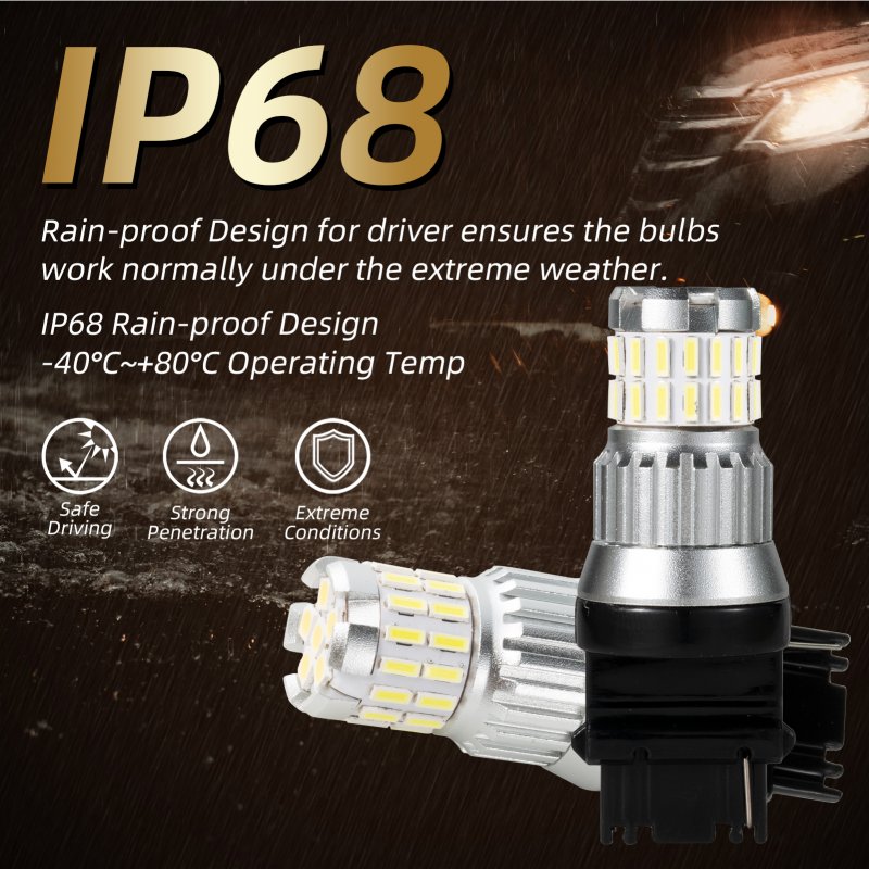 2pcs Fast Heat Dissipation LED Bulb for Car Canbus Waterproof Light 6500K   