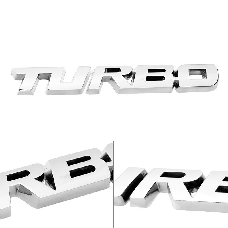 3D Car Styling Sticker Metal TURBO Emblem Body Rear Tailgate Badge Tailgate 