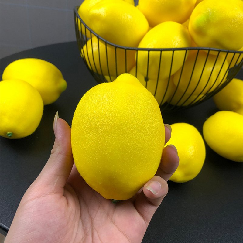 12pcs Artificial Fake Lemons Realistic Faux Fruits Photography Props 