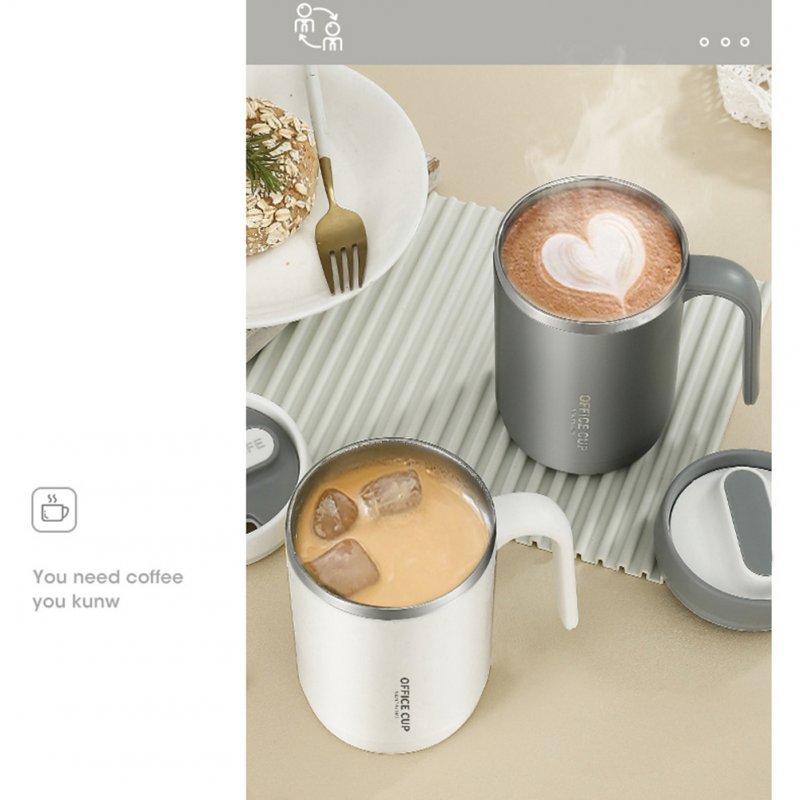 Vacuum Insulated Coffee Mug 500ml Large Capacity Anti-scalding Double Wall 304 Stainless Steel Straw Cup With Lid 