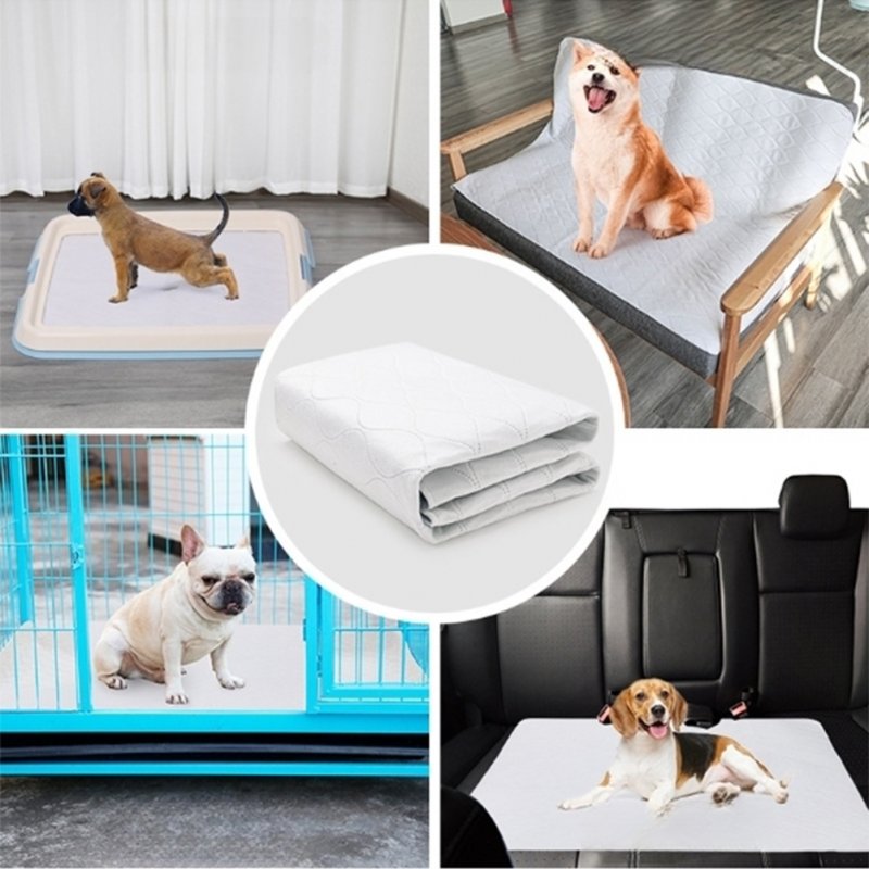 Washable Dog Pet Diaper Mat Recyclable Absorbent Pee Pad Foldable Portable Dogs Training Pad Urine Mat White M