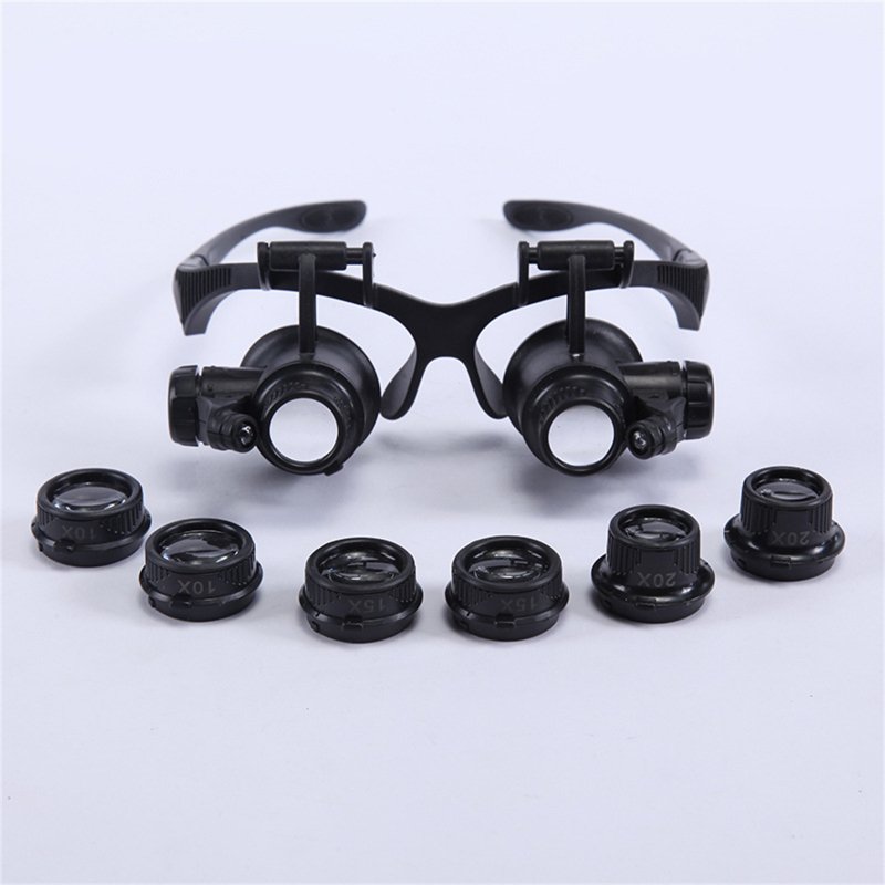 10x 15x 20x 25x Led Lamp Head-mounted Magnifying Glass Antique Jewelry Identification Clock Repair Magnifier
