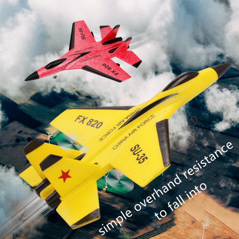 FX-820 2.4G 2CH SU-35 Remote Control Fighter Fixed Wing Rc Glider Electric Airplane Toys 