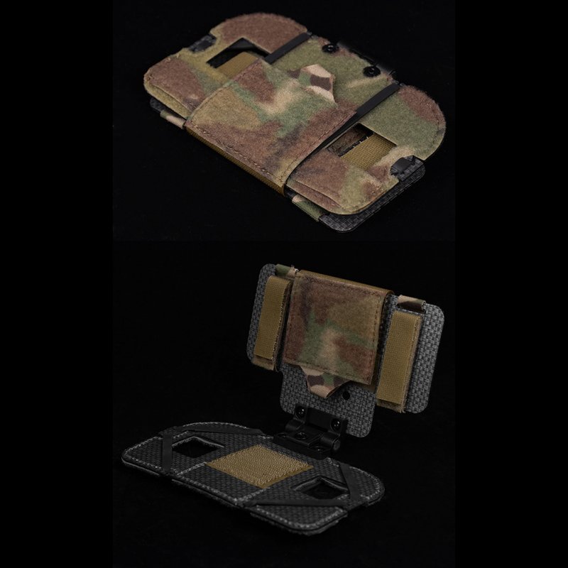 Universal Tactical Vest Phone Holder Molle Mount Mobile Navigation Flip Panel Bracket MC Camo For Outdoor Paintball Airsoft 