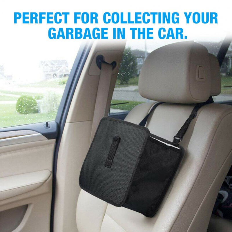 Portable Car Trash Can Waterproof Hanging Garbage Basket Back Seat Storage Box 