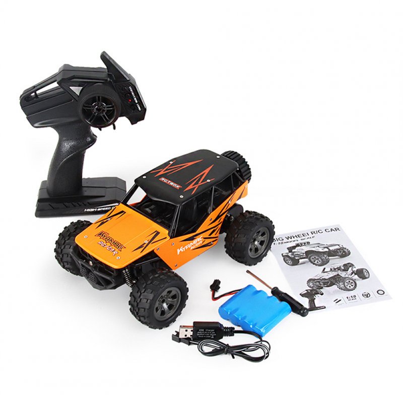 1:18 Remote Control Car Children Big Wheel Off-road Vehicle Rechargeable RC Car Toy 1810A Orange
