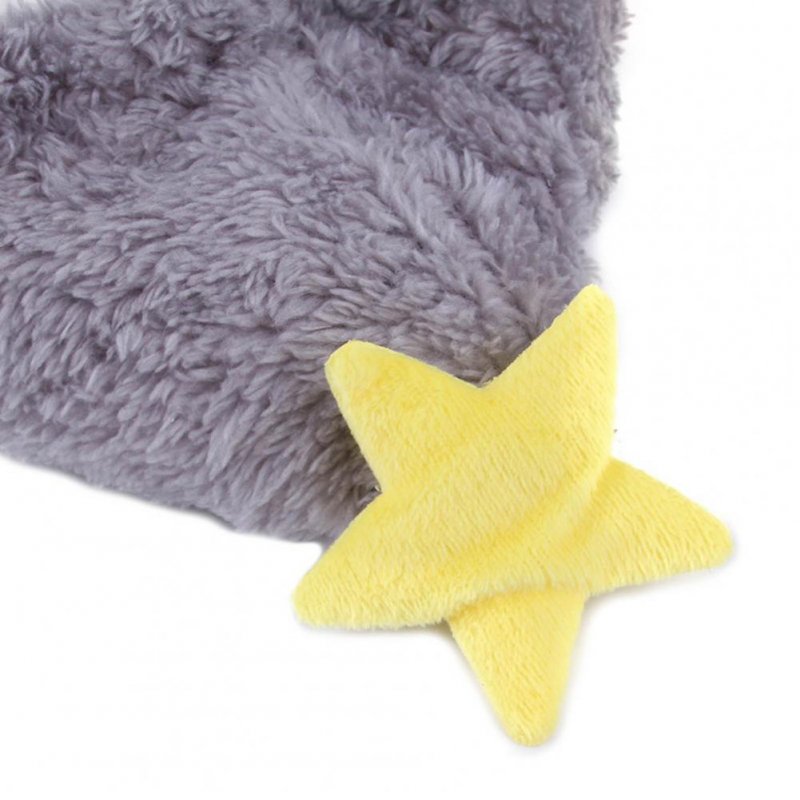 Pet Dog Cat Winter Warm Star Cloak Thickened Drawstring Design Pet Hooded Clothes Large Grey