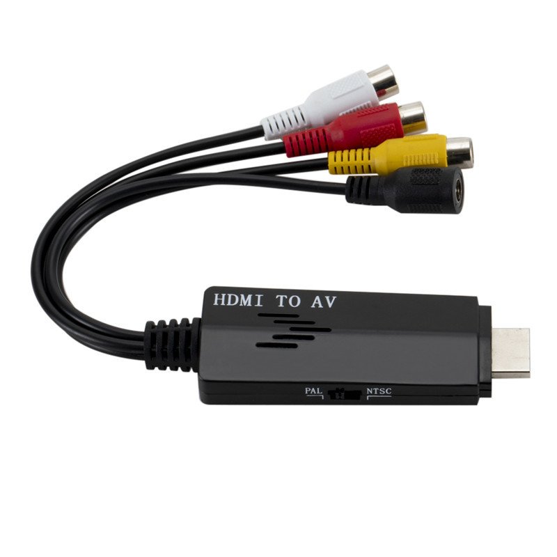 HDMI to RCA Cable Video to Audio HD Converter HDMI Male to RCA AV Component Converter for HDTV DVD TV Support NTSC PAL Output 