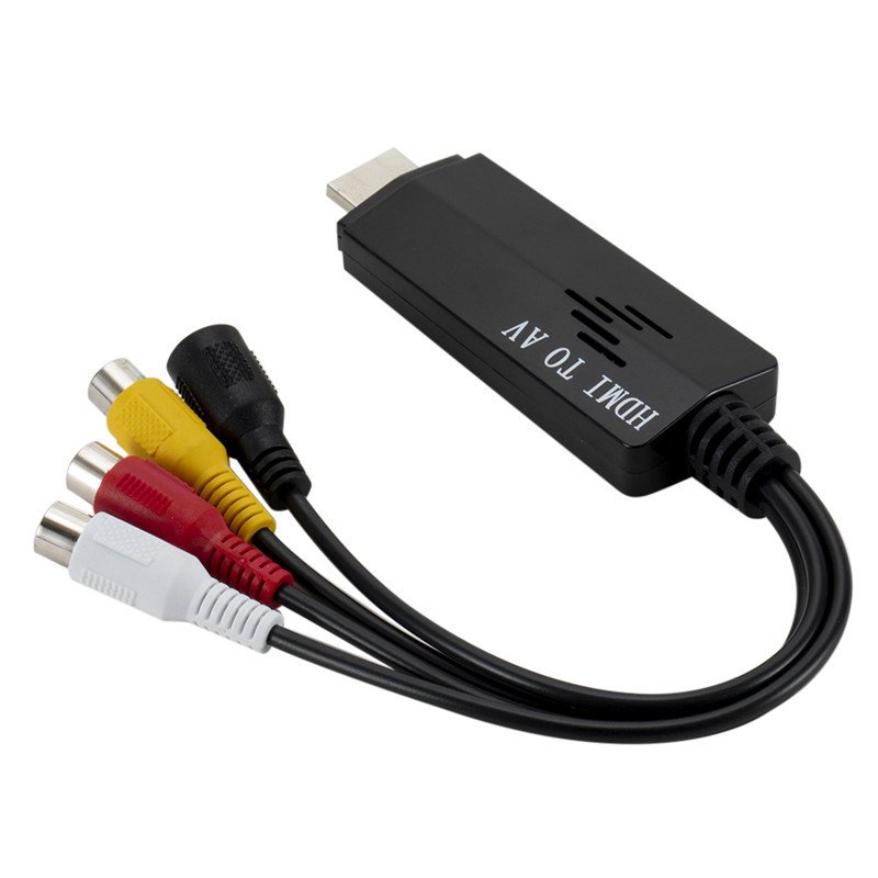 HDMI to RCA Cable Video to Audio HD Converter HDMI Male to RCA AV Component Converter for HDTV DVD TV Support NTSC PAL Output 