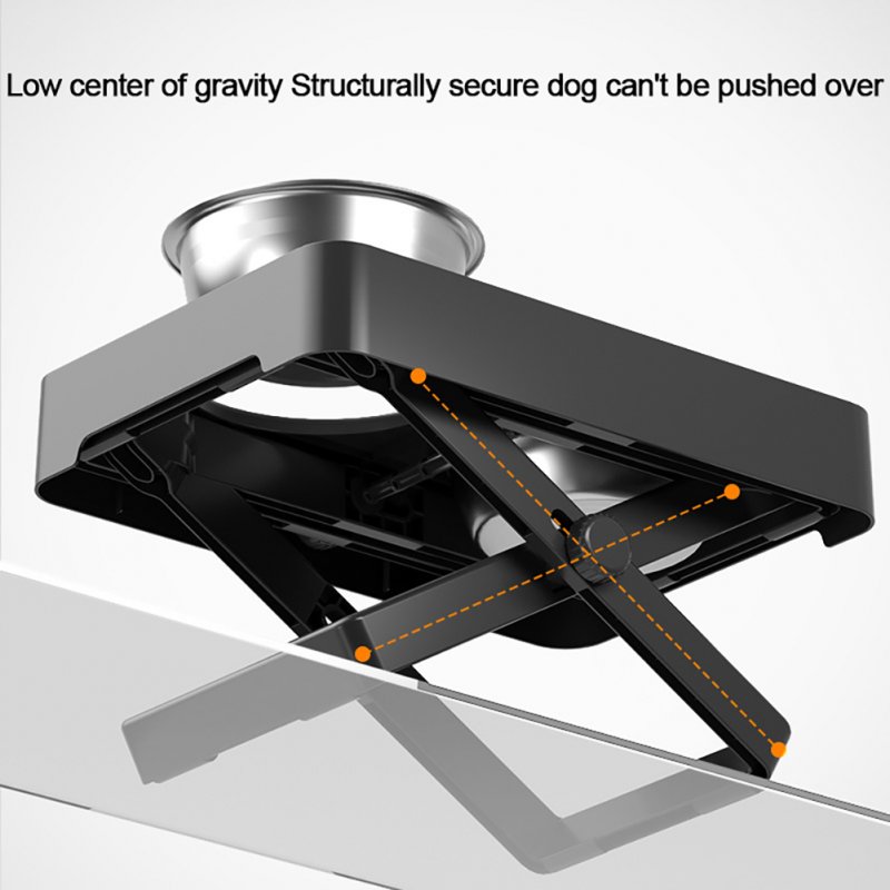 Elevated Dog Bowls With Raised Dog Bowl Stand Stainless Steel Bowls Stand For Large Dogs Cervical Spine Protection original design for big dogs Classic black