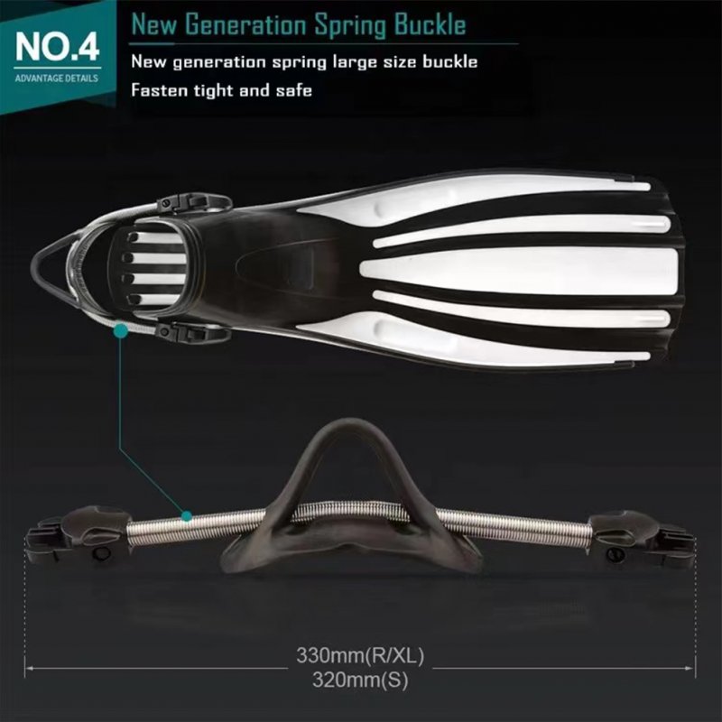 1 Pair Adjustable Swimming Fins Long Flippers Diving Shoes for Snorkeling Diving Swimming Training Clear Blue R 41-44