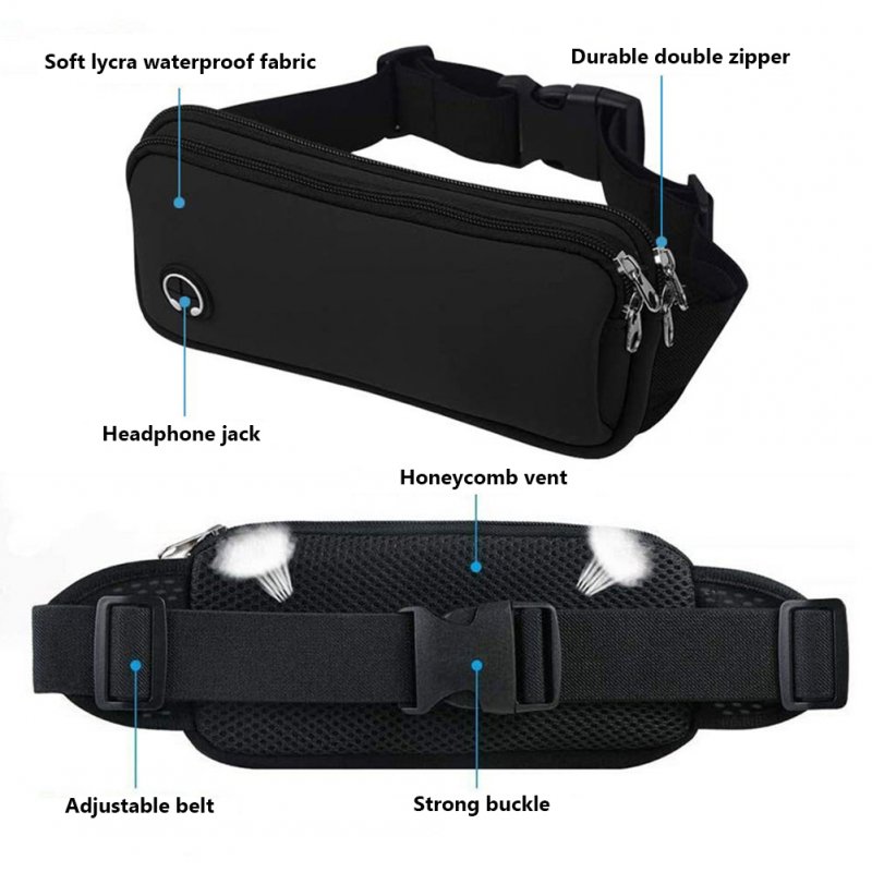 Fanny Pack For Men Women Waist Pack Bag With Headphone Jack Adjustable Straps Running Belt Bumbag With 2 Pockets 