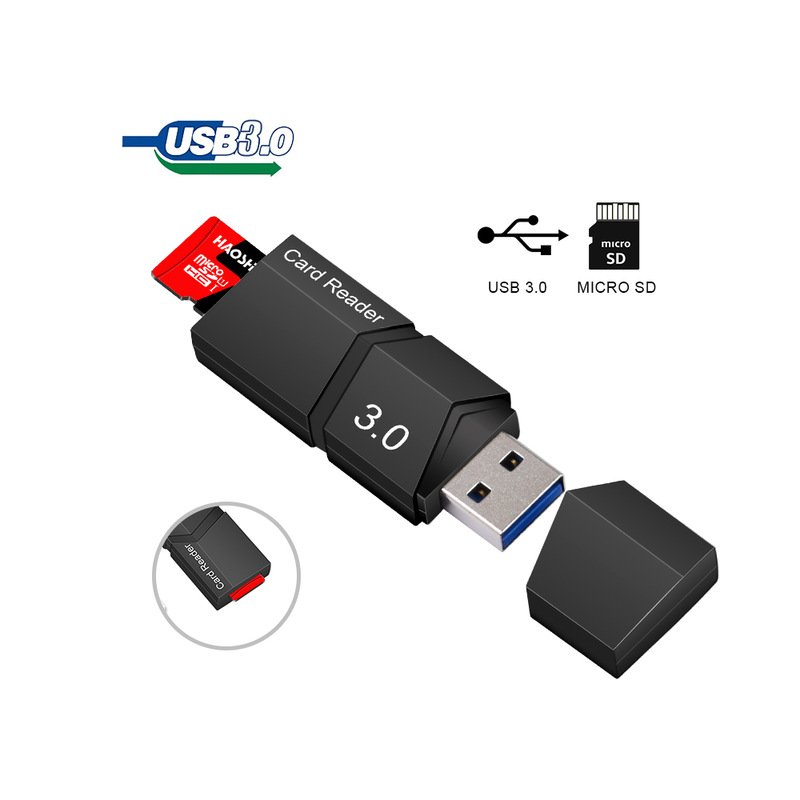 USB 3.0 Card Reader High Speed Read/Write for Micro SD Card 