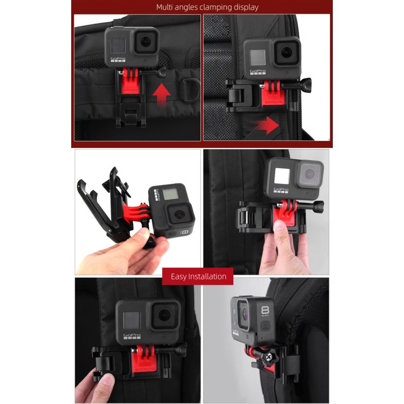 Universal Backpack Clamp Adjustable Clip Mount Knapsack Belt Camera Holder for GoPro Osmo Action Sports Camera Accessories 