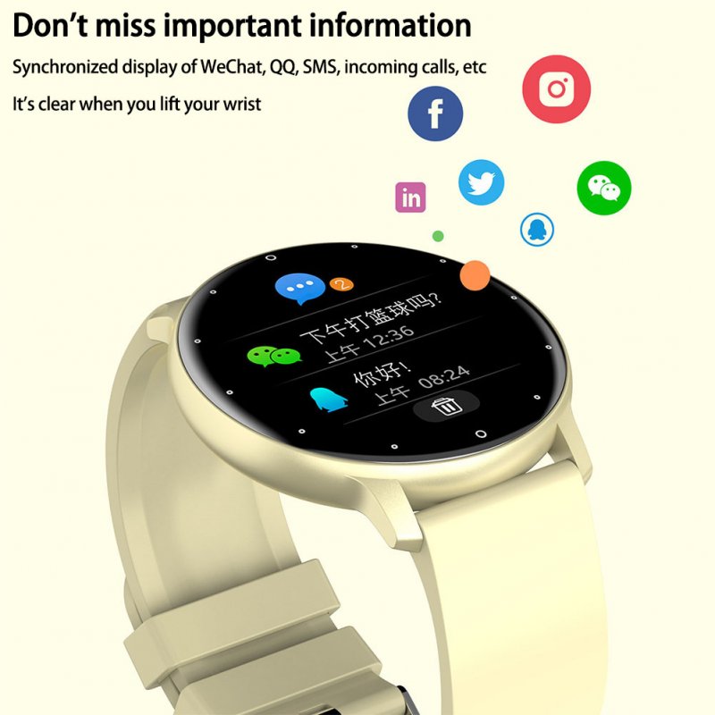 1.28 Inch Zl02 Smart Watch Heart Rate Blood Pressure Monitor Sport Running Watch Compatible for Android iOS 