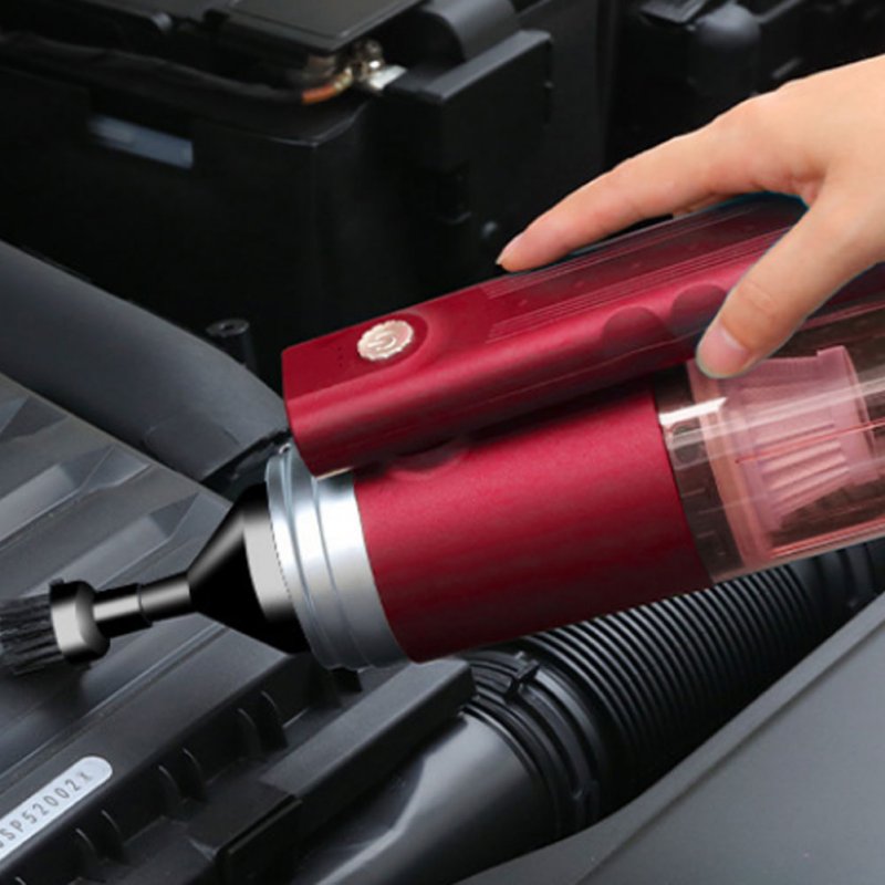 Handheld Vacuum 120W 6000PA Suction Power Cordless Mini Vacuum Cleaner Blowing Machine Red