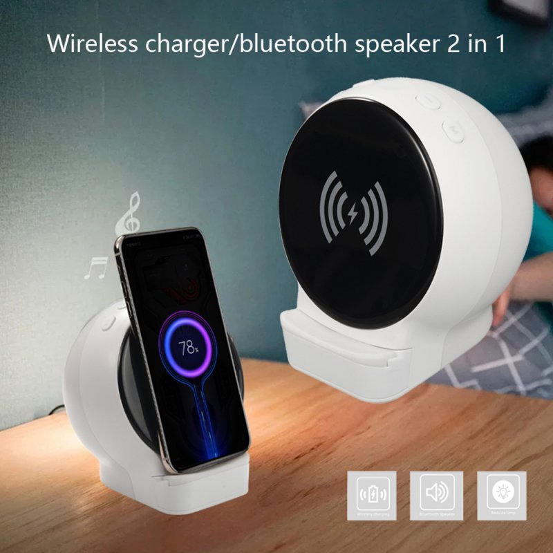 3 in 1 Multifunction Phone Bracket Night Light Wirless Charging Support U Disk Playing Bluetooth Speaker 