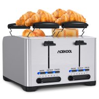 US ACEKOOL Toaster TA1 Stainless Steel 4-Slice 7 Shades Toaster