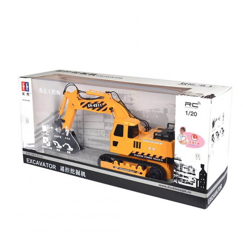 1:20 Remote  Control  Excavator  Toys Rechargeable Battery Charger Electric Wireless Construction Vehicle Model For Children Boys