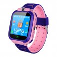 Kids Smart Watch Q12B Phone Watch for Android IOS Life Waterproof LBS Positioning 2G Sim Card Dail Call Pink
