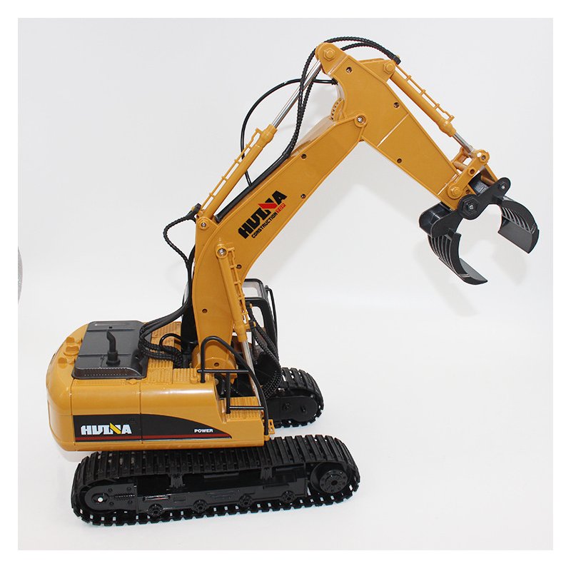 2.4ghz 16ch Rc Alloy Log  Grabbing  Machine With Independent Arms Rc Log Grabber 360 Degree Spin Tank Tread Trunk Huina 1570 1:14 