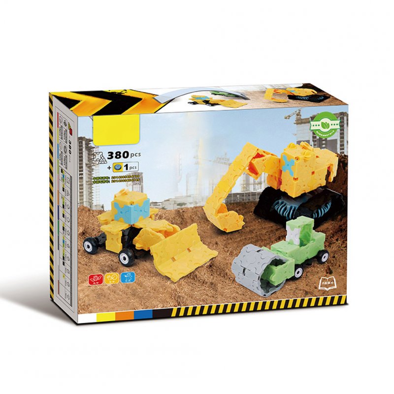 Children Engineering Vehicle Building Block Combination Set Diy Small Particles Building Bricks Toys For Boys Gifts Engineering vehicle