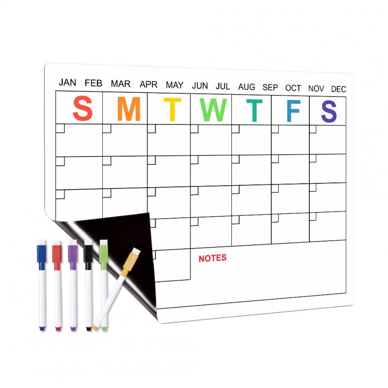 Fridge Calendar Magnetic Whiteboard Calendar Rewritable Monthly Weekly Planners Kitchen Refrigerator Calendar 