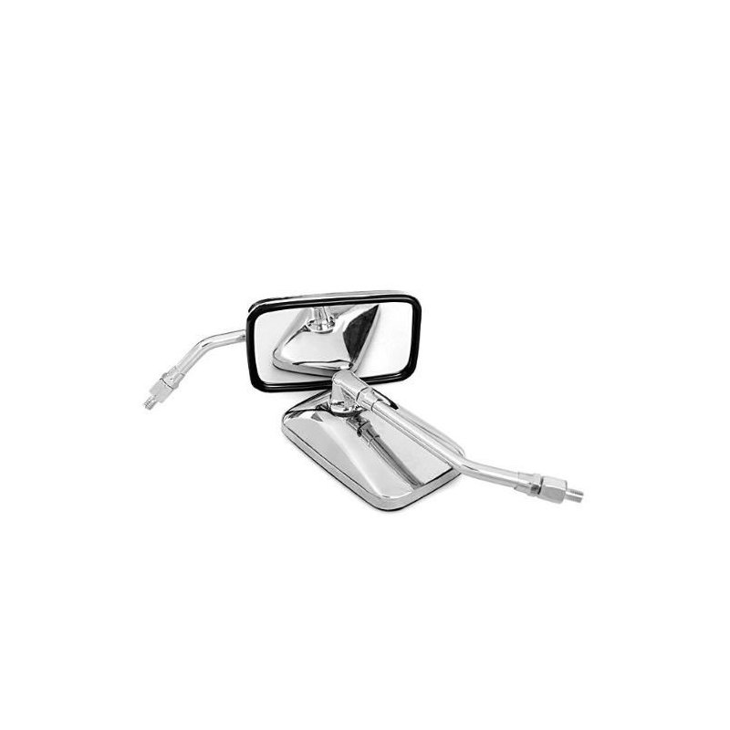 Motorcycle Chrome Rearview Side Mirrors Fashional Cool Square Shape Rear View Mirror