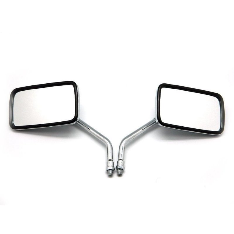 Motorcycle Chrome Rearview Side Mirrors Fashional Cool Square Shape Rear View Mirror