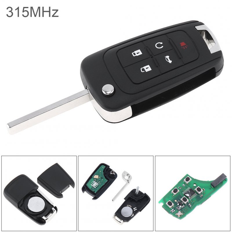 Car Remote Key Fob 5 Buttons 315mhz Frequency Oht01060512 Replacement Parts Compatible For Buick Chevrolet 